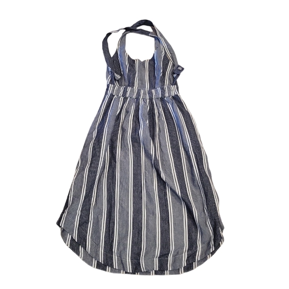 The Odells Anthropologie Women's NWT striped grey blue dress Size S boho summer - Picture 3 of 9